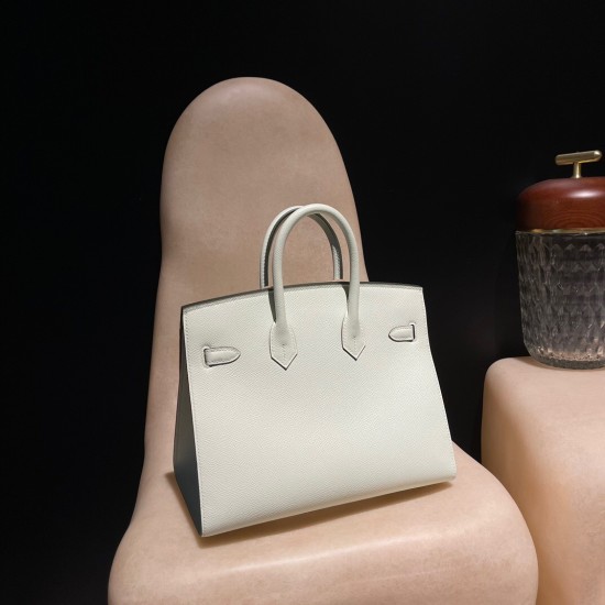 Birkin25 sellier Epsom 0S vertdeau Silver Hardware Full Handmade Birkin25 sellier Epsom 0S vertdeau Silver Hardware Full Handmade