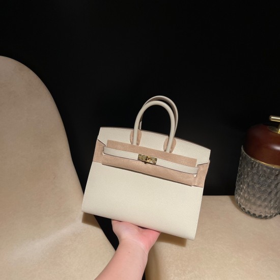 Birkin25 sellier Epsom 10/ Craie Gold Hardware Full Handmade Birkin25 sellier Epsom 10/ Craie Gold Hardware Full Handmade