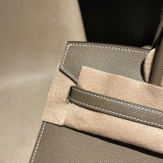Birkin25 sellier Epsom 18/Étoupe Grey Gold Hardware Full Handmade Birkin25 sellier Epsom 18/Étoupe Grey Gold Hardware Full Handmade