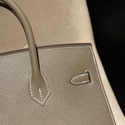 Birkin25 sellier Epsom 18/Étoupe Grey Gold Hardware Full Handmade