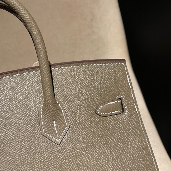 Birkin25 sellier Epsom 18/Étoupe Grey Gold Hardware Full Handmade Birkin25 sellier Epsom 18/Étoupe Grey Gold Hardware Full Handmade