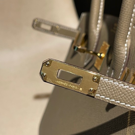 Birkin25 sellier Epsom 18/Étoupe Grey Gold Hardware Full Handmade Birkin25 sellier Epsom 18/Étoupe Grey Gold Hardware Full Handmade