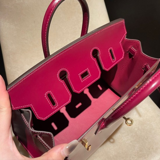 Birkin25 sellier box 55 /Rouge H Gold Hardware Full Handmade Birkin25 sellier box 55 /Rouge H Gold Hardware Full Handmade