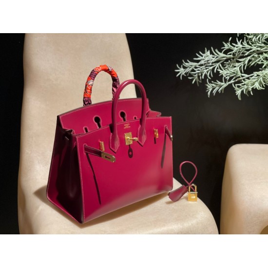 Birkin25 sellier box 55 /Rouge H Gold Hardware Full Handmade Birkin25 sellier box 55 /Rouge H Gold Hardware Full Handmade