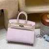 Epsom 09/Mauve Pale Silver Hardware  Full Hand-Stitchin Epsom Birkin 25cm Sellier