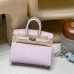 Epsom 09/Mauve Pale Silver Hardware  Full Hand-Stitchin Epsom Birkin 25cm Sellier