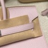 Epsom 09/Mauve Pale Silver Hardware  Full Hand-Stitchin Epsom Birkin 25cm Sellier