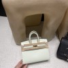 Hermès Birkin 20cm Sellier Saddle Stitch Epsom Mini 0S / vertdeau   Silver Hardware  Full Hand-Stitching    Epsom