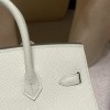 Hermès Birkin 20cm Sellier Saddle Stitch Epsom Mini 0S / vertdeau   Silver Hardware  Full Hand-Stitching    Epsom