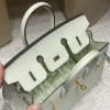 Hermès Birkin 20cm Sellier Saddle Stitch Epsom Mini 0S / vertdeau   Silver Hardware  Full Hand-Stitching    Epsom