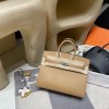 Birkin 25cm with  Saddle Stitch Birkin 25cm Sellier Saddle Stitch Epsom 0M / Chai  Silver Hardware  Full Hand-Stitching   Epsom