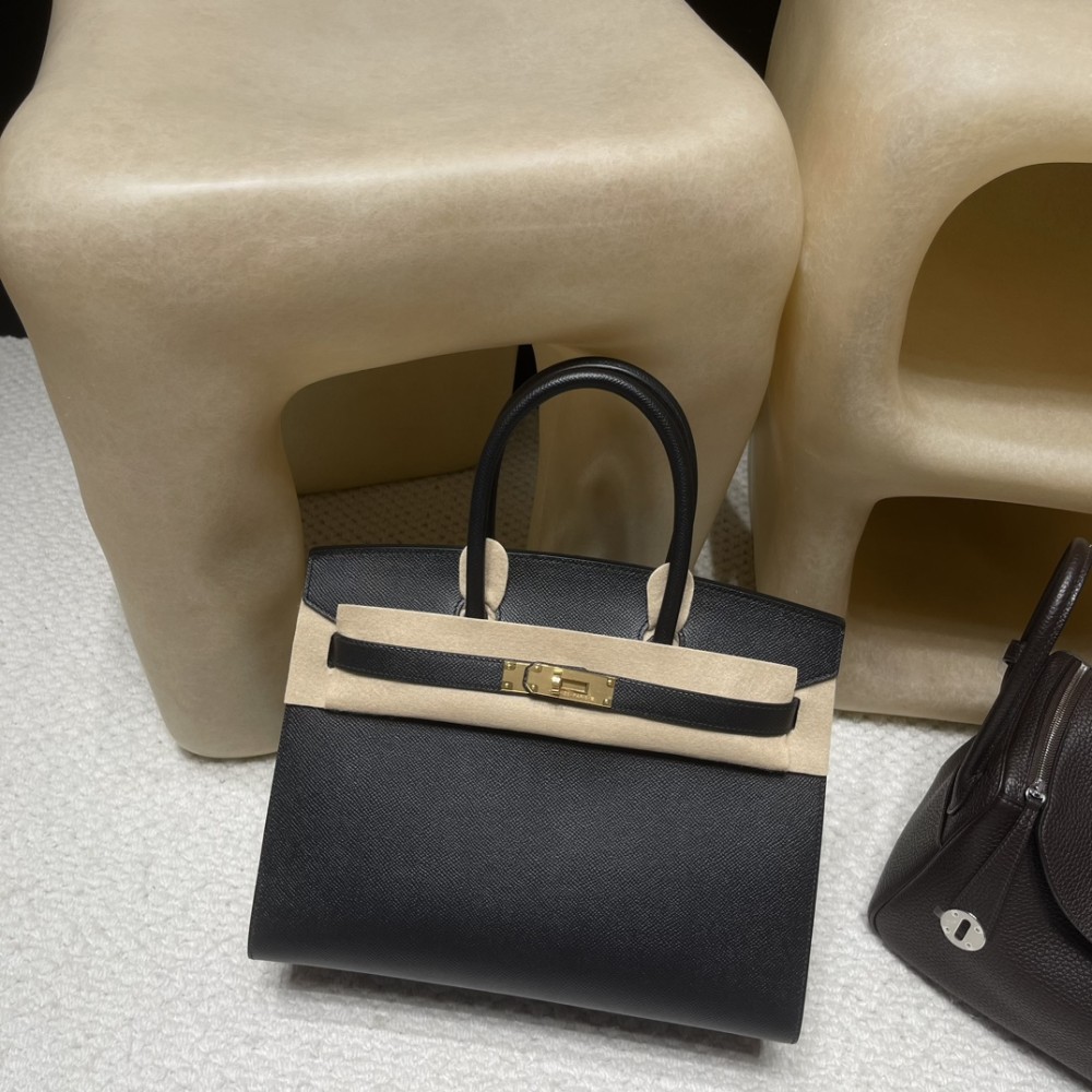 Hermès 30 Birkin Sellier Saddle Stitch Epsom 89 / NOIR Gold Hardware  Epsom