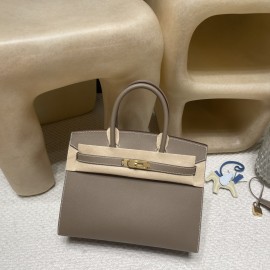 Hermès 30 Birkin Sellier Saddle Stitch Epsom 18 / Étoupe Grey  Gold Hardware  Epsom