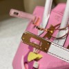 Hermès 25 Birkin Sellier Saddle StitchいEpsom 5P / Pink   ×01 / White   Gold Hardware   Epsom