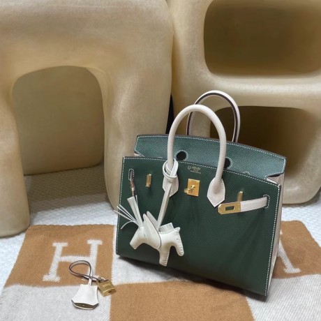 Hermès Birkin Sellier Saddle Stitch Epsom 2Q / Vert Anglais × i2 / Nata     Epsom