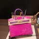 Hermes Birkin 30cm porosus Crocodile 8T/Rose Candy Gold Hardware Full Handmade Hermes Birkin 30cm porosus Crocodile 8T/Rose Candy Gold Hardware Full Handmade