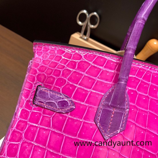 Hermes Birkin 30cm porosus Crocodile 8T/Rose Candy Gold Hardware Full Handmade Hermes Birkin 30cm porosus Crocodile 8T/Rose Candy Gold Hardware Full Handmade