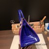Hermes Birkin 30cm porosus Crocodile P9 /Anemone& 7T /Blue Electric Gold Hardware  Full Handmade birkin30-002