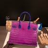 Hermes Birkin 30cm porosus Crocodile P9 /Anemone& 7T /Blue Electric Gold Hardware  Full Handmade birkin30-002