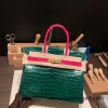 Hermes Birkin 30cm porosus Crocodile 8T /Rose Candy Gold Hardware  Full Handmade birkin30-004