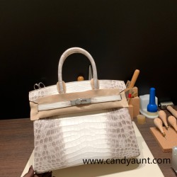 Hermes Birkin 30cm Himalaya 01 Silver Hardware   Full Handmade