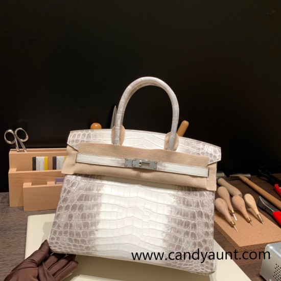 Hermes Birkin 30cm Himalaya 01 Silver Hardware Full Handmade Hermes Birkin 30cm Himalaya 01 Silver Hardware Full Handmade