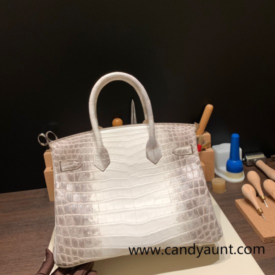 Hermes Birkin 30cm Himalaya 01 Silver Hardware Full Handmade Hermes Birkin 30cm Himalaya 01 Silver Hardware Full Handmade