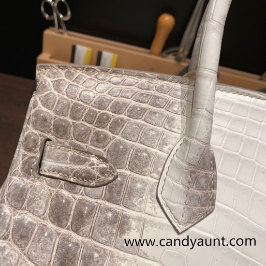 Hermes Birkin 30cm Himalaya 01 Silver Hardware Full Handmade Hermes Birkin 30cm Himalaya 01 Silver Hardware Full Handmade