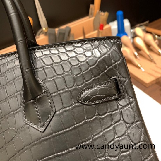 Hermes Birkin 30cm so black Crocodile Black Hardware Full Handmade Hermes Birkin 30cm so black Crocodile Black Hardware Full Handmade