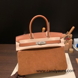 Hermes Birkin 30cm swift& chamois 37/Gold Silver Hardware  Full Handmade