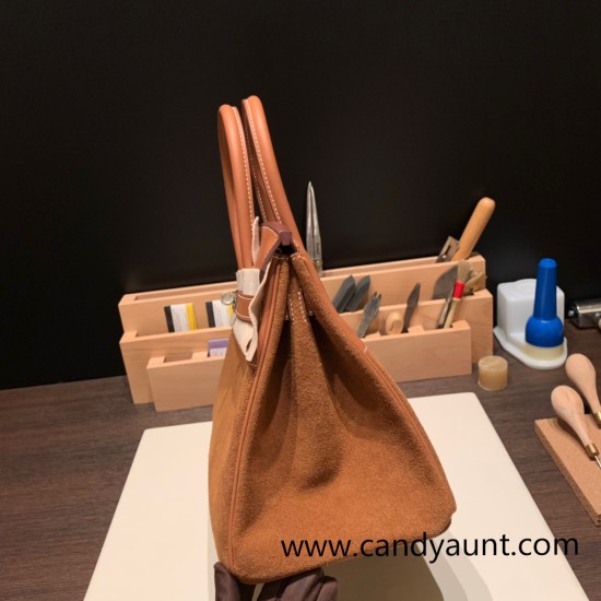 Hermes Birkin 30cm swift& chamois 37/Gold Silver Hardware Full Handmade Hermes Birkin 30cm swift& chamois 37/Gold Silver Hardware Full Handmade
