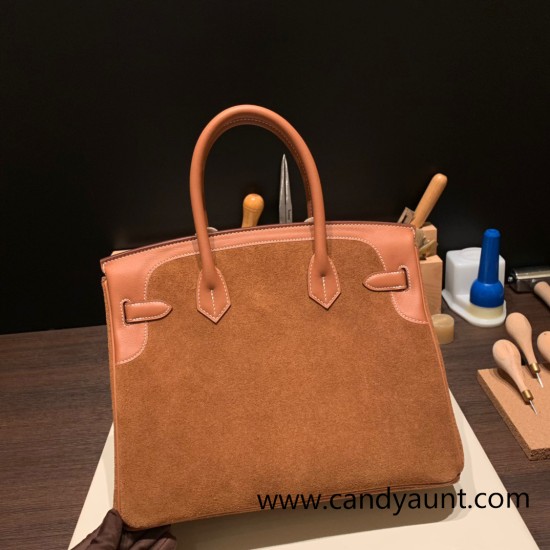 Hermes Birkin 30cm swift& chamois 37/Gold Silver Hardware Full Handmade Hermes Birkin 30cm swift& chamois 37/Gold Silver Hardware Full Handmade