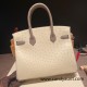 Hermes Birkin 30cm Ostrich M8/Gris Asphalt & 3C /Parchemin Gold Hardware Full Handmade Hermes Birkin 30cm Ostrich M8/Gris Asphalt & 3C /Parchemin Gold Hardware Full Handmade