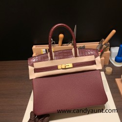 Hermes Birkin 30cm Crocodile& Touch 55/Rouge H Gold Hardware  Full Handmade
