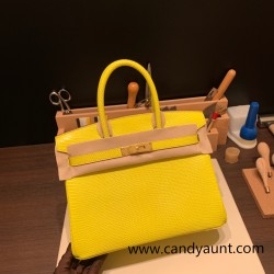 Hermes Birkin 30cm lizard 9L/CANARI Gold Hardware  Full Handmade