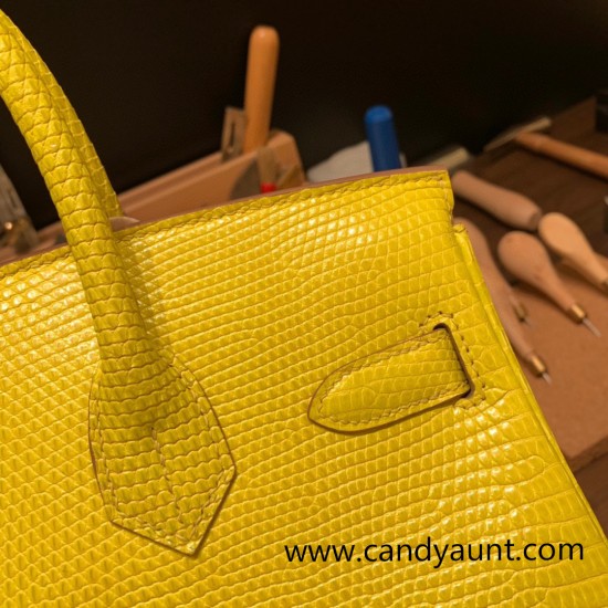 Hermes Birkin 30cm lizard 9L/CANARI Gold Hardware Full Handmade Hermes Birkin 30cm lizard 9L/CANARI Gold Hardware Full Handmade