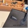 Hermes Birkin 30cm Casaque 89/ Black & 76/Blue Indigo & 0F/Blue Frida Gold Hardware  Full Handmade birkin30-023