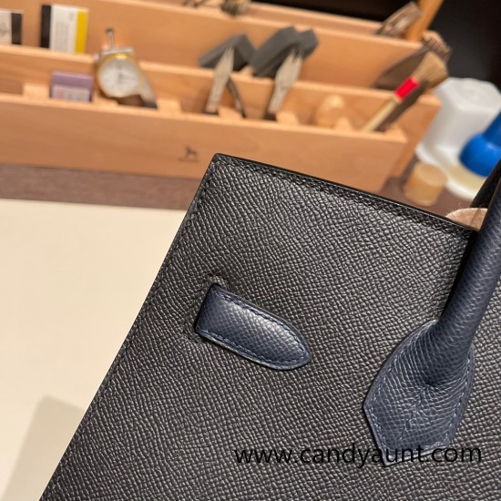 Hermes Birkin 30cm Casaque 89/ Black & 76/Blue Indigo & 0F/Blue Frida Gold Hardware Full Handmade Hermes Birkin 30cm Casaque 89/ Black & 76/Blue Indigo & 0F/Blue Frida Gold Hardware Full Handmade