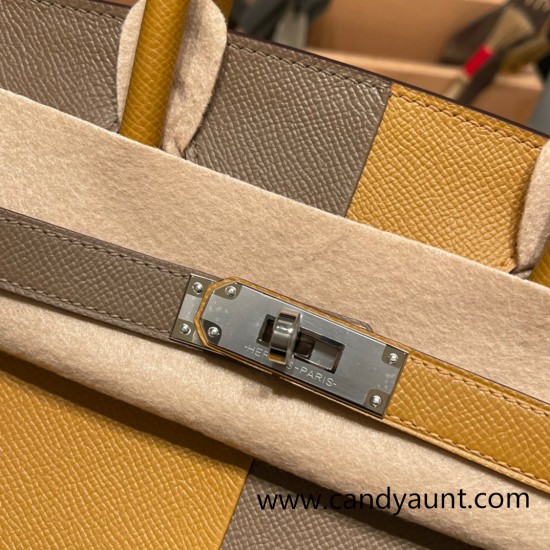 Hermes Birkin 30cm Casaque 2S /Sesame &18/Étoupe Grey& 2Z/ Blue nuit Silver Hardware Full Handmade Hermes Birkin 30cm Casaque 2S /Sesame &18/Étoupe Grey& 2Z/ Blue nuit Silver Hardware Full Handmade