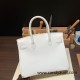 Hermes Birkin 30cm Epsom 01/White (Blanc) Silver Hardware Gold Hardware Full Handmade Hermes Birkin 30cm Epsom 01/White (Blanc) Silver Hardware Gold Hardware Full Handmade