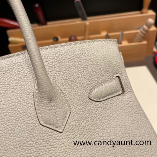 Hermes birkin 30cm togo 80 /Pearl Grey Silver Hardware Full Handmade Hermes birkin 30cm togo 80 /Pearl Grey Silver Hardware Full Handmade