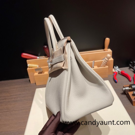 Hermes birkin 30cm togo 80 /Pearl Grey Silver Hardware Full Handmade Hermes birkin 30cm togo 80 /Pearl Grey Silver Hardware Full Handmade