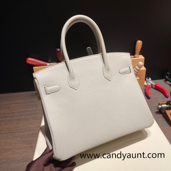 Hermes birkin 30cm togo 80 /Pearl Grey Silver Hardware Full Handmade Hermes birkin 30cm togo 80 /Pearl Grey Silver Hardware Full Handmade