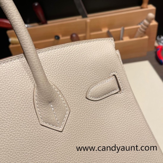Hermes birkin 30cm togo 10 /Craie Silver Hardware Full Handmade Hermes birkin 30cm togo 10 /Craie Silver Hardware Full Handmade