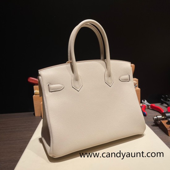 Hermes birkin 30cm togo 10 /Craie Silver Hardware Full Handmade Hermes birkin 30cm togo 10 /Craie Silver Hardware Full Handmade