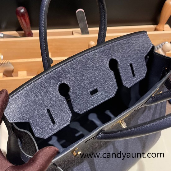 Hermes birkin 30cm togo 2Z/ Blue nuit Silver Hardware Full Handmade Hermes birkin 30cm togo 2Z/ Blue nuit Silver Hardware Full Handmade