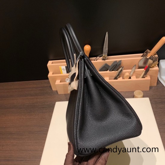 Hermes birkin 30cm togo 89/ Black (Noir) Silver Hardware Full Handmade Hermes birkin 30cm togo 89/ Black (Noir) Silver Hardware Full Handmade
