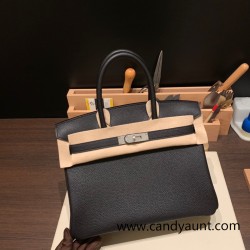 Hermes birkin 30cm togo 89/ Black (Noir) Silver Hardware  Full Handmade