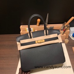 Hermes birkin 30cm togo 89/ Black (Noir) Gold Hardware  Full Handmade