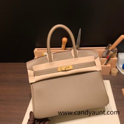 Hermes birkin 30cm togo 18/Étoupe Grey  Gold Hardware  Full Handmade
